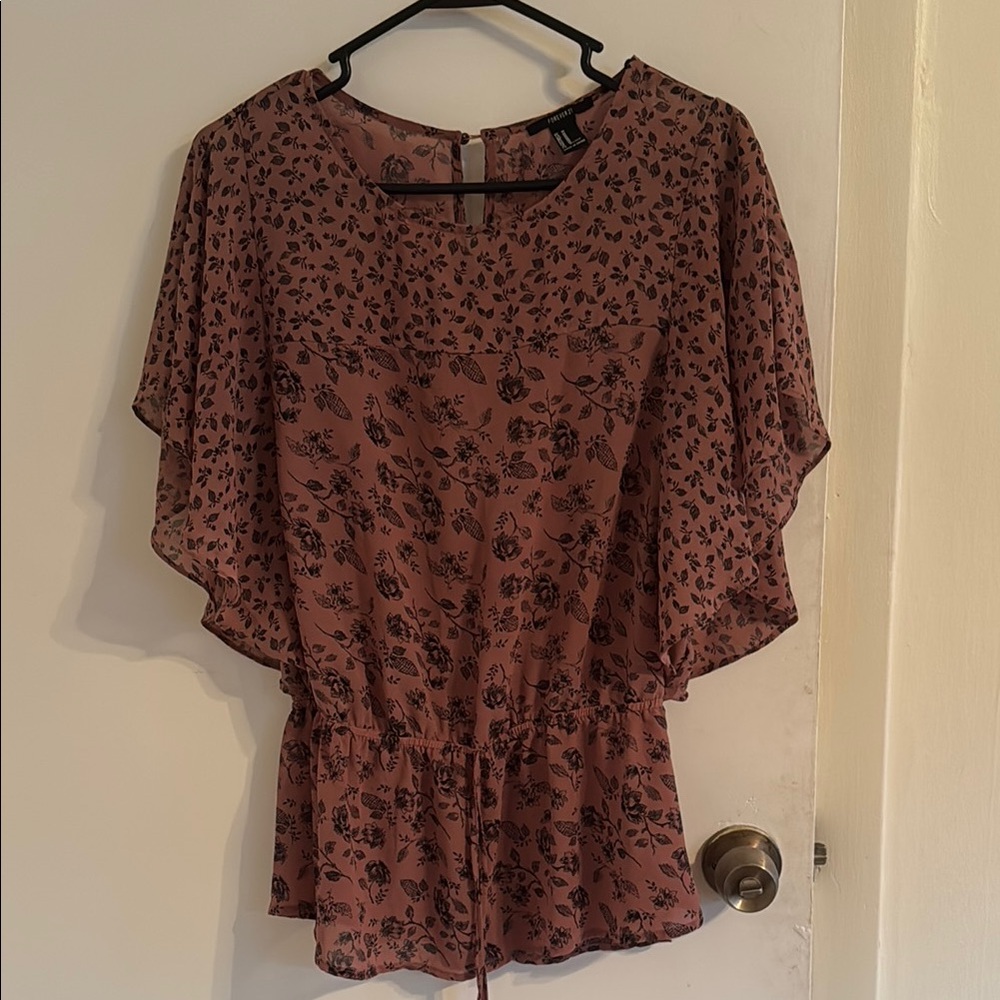 Forever 21 Pink Blouse Chic Top